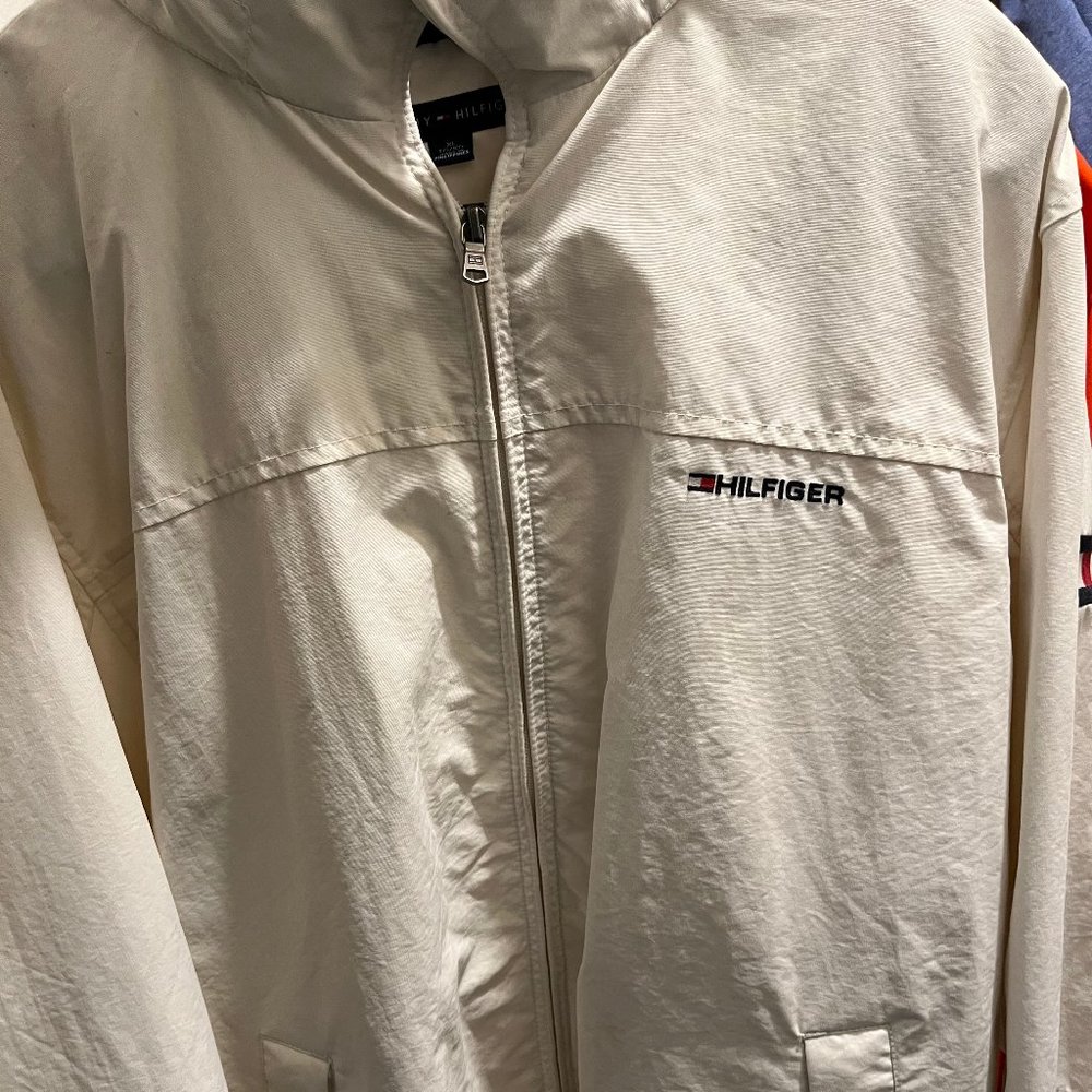 Large White and Navy Blue Tommy Hilfiger Jacket